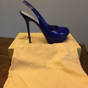 Sergio Rossi peep toe platforms
